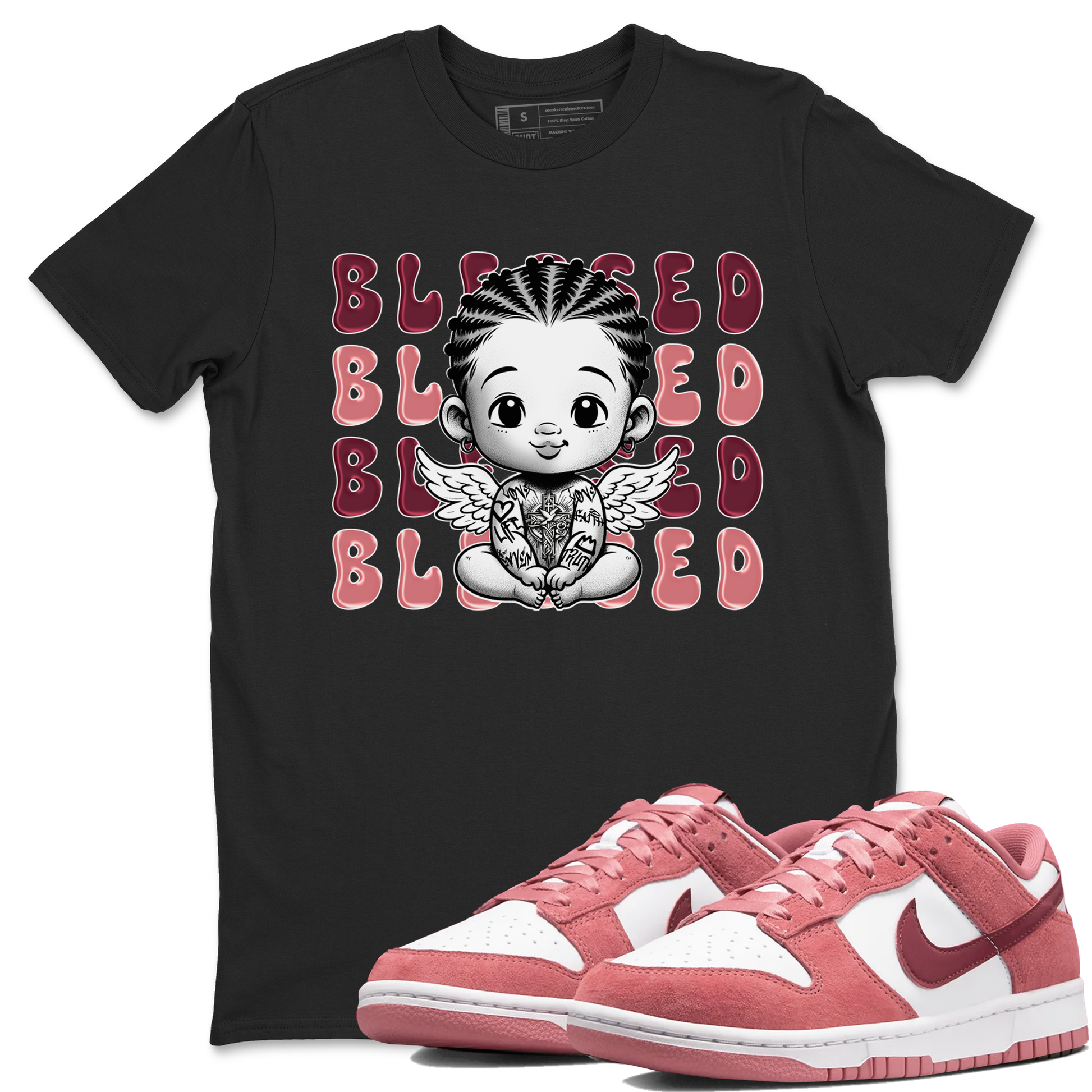 Dunk Low Valentines Day shirt to match jordans Blessed sneaker tees Special Valentine's Day Couple Shirt Dunk Valentine's Day 2024 SNRT Sneaker Tees Sneaker Matching Shirt Unisex Black 1 T-Shirt
