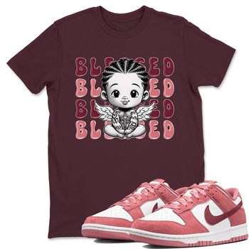 Dunk Low Valentines Day shirt to match jordans Blessed sneaker tees Special Valentine's Day Couple Shirt Dunk Valentine's Day 2024 SNRT Sneaker Tees Sneaker Matching Shirt Unisex Maroon 1 T-Shirt
