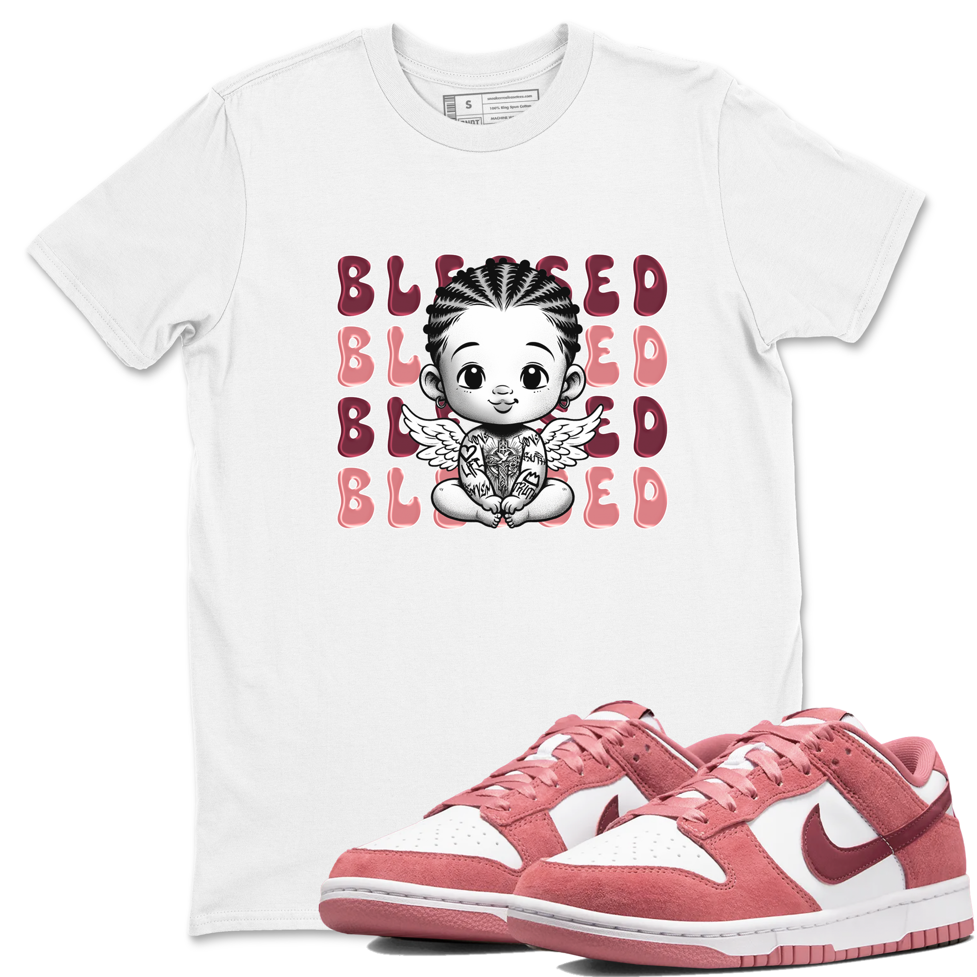 Dunk Low Valentines Day shirt to match jordans Blessed sneaker tees Special Valentine's Day Couple Shirt Dunk Valentine's Day 2024 SNRT Sneaker Tees Sneaker Matching Shirt Unisex White 1 T-Shirt