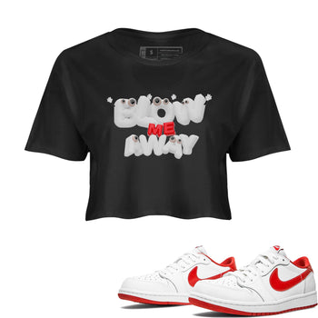 Jordan 1 Low University Red shirt to match jordans Blow Me Away sneakertees AJ1 Low University Red SNRT Sneaker Release Tees Black 1 Crop T-Shirt
