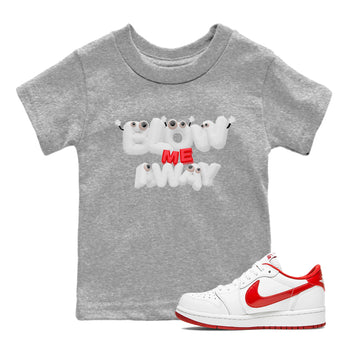 Jordan 1 Low University Red shirt to match jordans Blow Me Away sneakertees AJ1 Low University Red SNRT Sneaker Release Tees Baby Toddler Heather Grey 1 T-Shirt