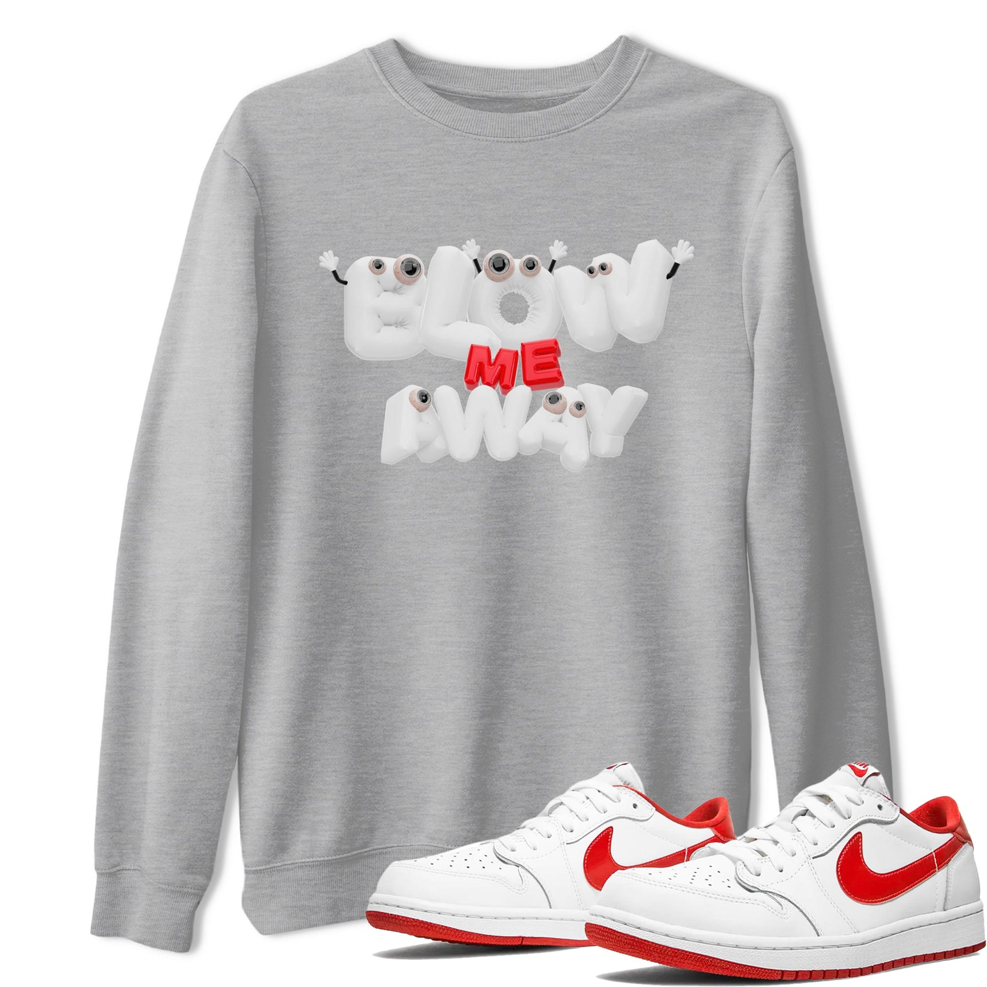 Jordan 1 Low University Red shirt to match jordans Blow Me Away sneakertees AJ1 Low University Red SNRT Sneaker Release Tees Unisex Heather Grey 1 T-Shirt