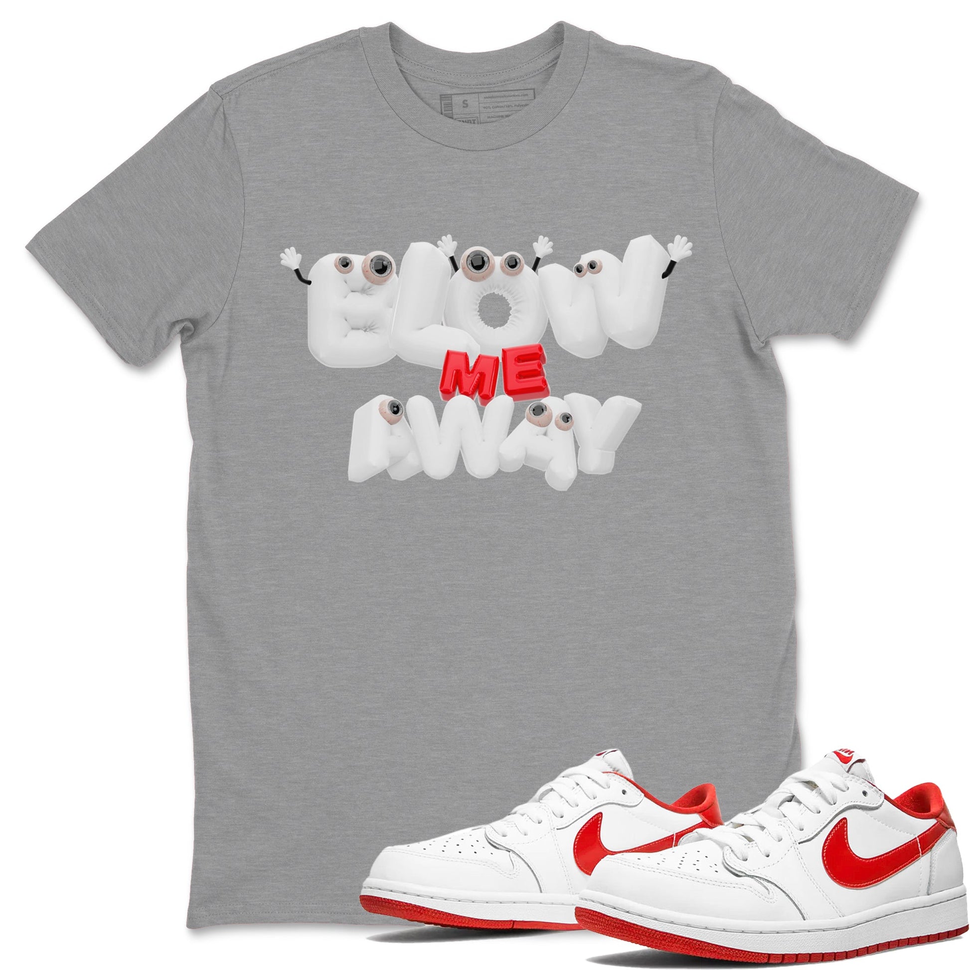 Jordan 1 Low University Red shirt to match jordans Blow Me Away sneakertees AJ1 Low University Red SNRT Sneaker Release Tees Unisex Heather Grey 1 T-Shirt