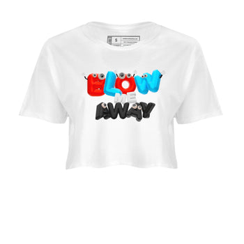 Air Jordan 1 UNC to Chicago shirt to match jordans Blow Me Away sneaker tees AJ1 UNC to Chicago SNRT Sneaker Release Tees White 2 Crop T-Shirt
