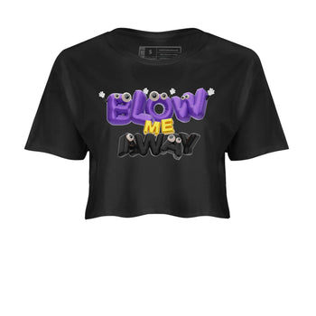 Air Jordan 12 Field Purple shirt to match jordans Blow Me Away sneaker tees AJ12 Field Purple SNRT Sneaker Release Tees Black 2 Crop T-Shirt