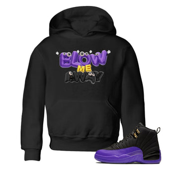 Air Jordan 12 Field Purple shirt to match jordans Blow Me Away sneaker tees AJ12 Field Purple SNRT Sneaker Release Tees Baby Toddler Black 1 T-Shirt