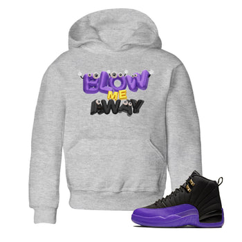 Air Jordan 12 Field Purple shirt to match jordans Blow Me Away sneaker tees AJ12 Field Purple SNRT Sneaker Release Tees Baby Toddler Heather Grey 1 T-Shirt