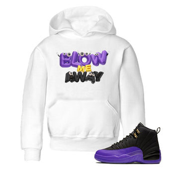 Air Jordan 12 Field Purple shirt to match jordans Blow Me Away sneaker tees AJ12 Field Purple SNRT Sneaker Release Tees Baby Toddler White 1 T-Shirt