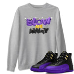 Air Jordan 12 Field Purple shirt to match jordans Blow Me Away sneaker tees AJ12 Field Purple SNRT Sneaker Release Tees Unisex Heather Grey 1 T-Shirt