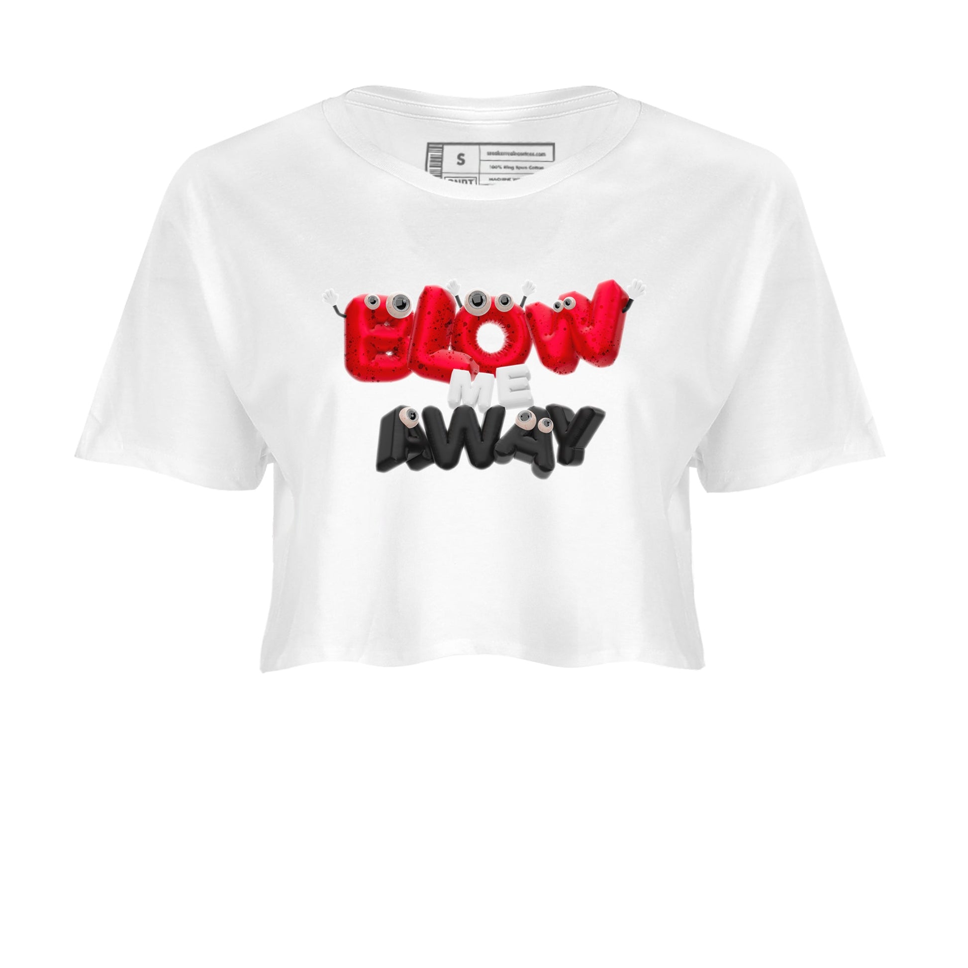 Air Jordan 4 Red Cement shirt to match jordans Blow Me Away sneaker tees AJ4 Red Cement SNRT Sneaker Release Tees White 2 Crop T-Shirt