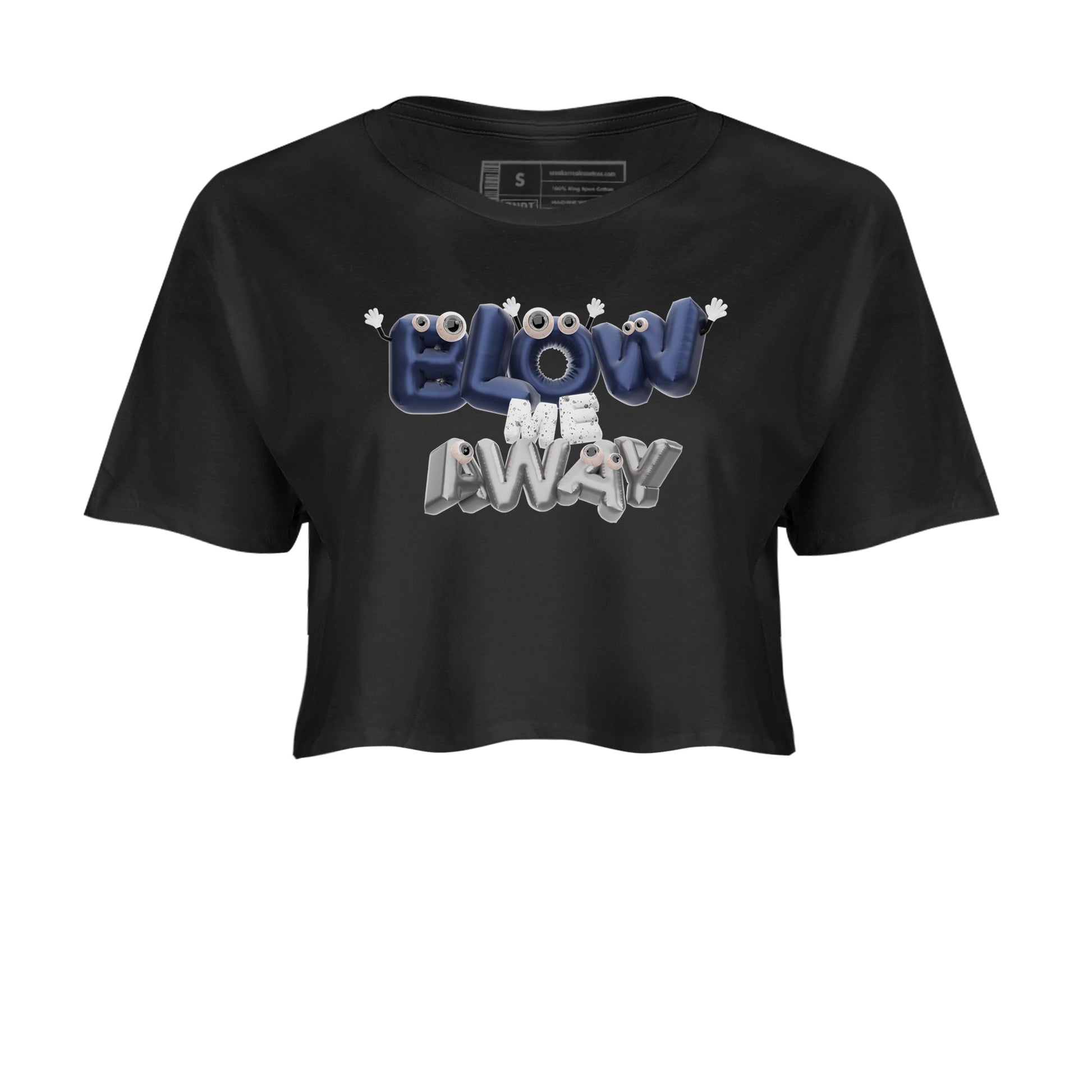 Air Jordan 5 Georgetown shirt to match jordans Blow Me Away sneaker tees AJ5 Georgetown SNRT Sneaker Release Tees Black 2 Crop T-Shirt