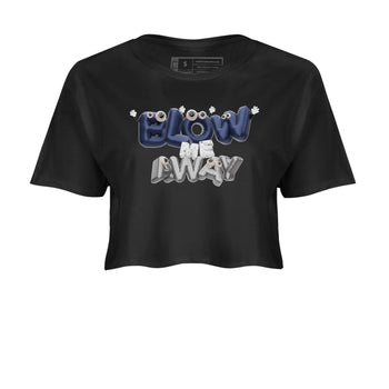 Air Jordan 5 Georgetown shirt to match jordans Blow Me Away sneaker tees AJ5 Georgetown SNRT Sneaker Release Tees Black 2 Crop T-Shirt
