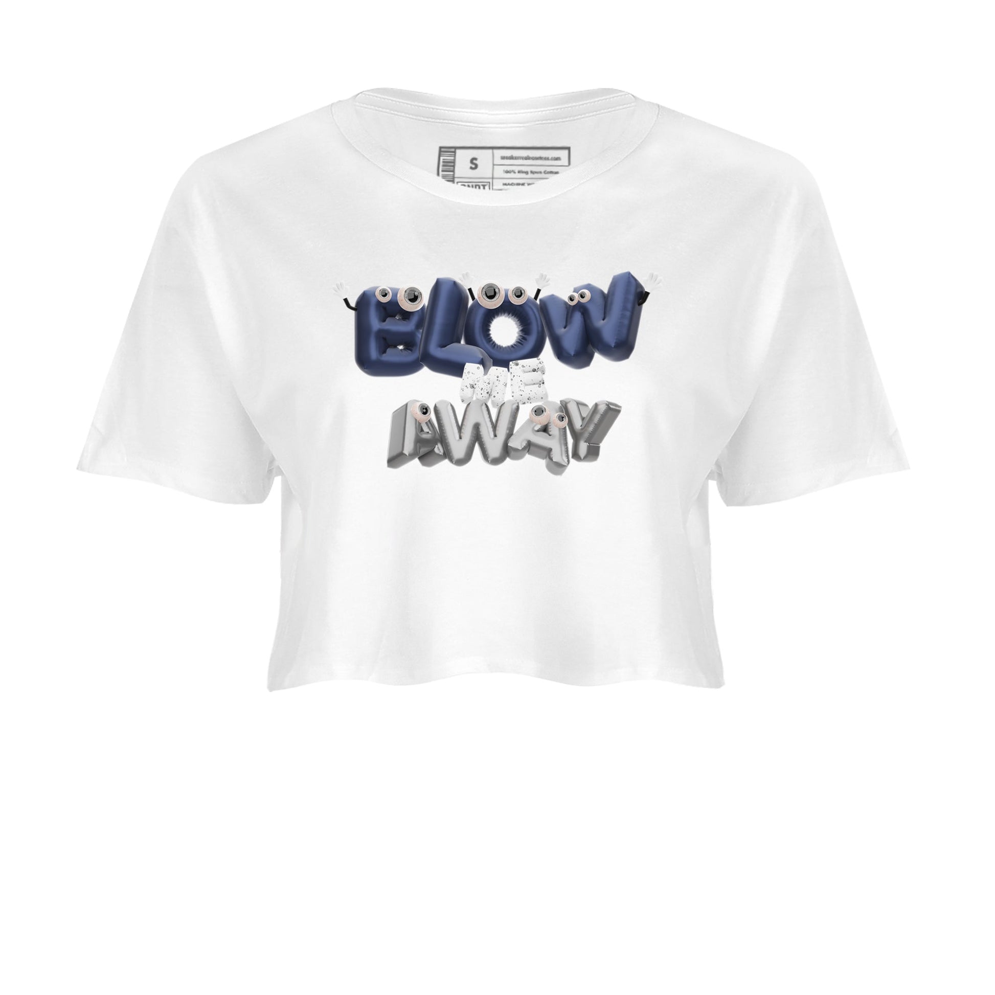 Air Jordan 5 Georgetown shirt to match jordans Blow Me Away sneaker tees AJ5 Georgetown SNRT Sneaker Release Tees White 2 Crop T-Shirt