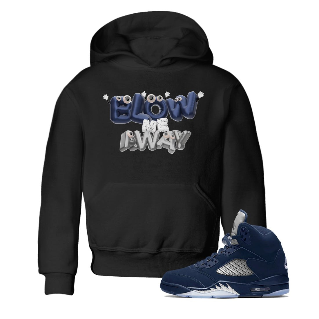 Air Jordan 5 Georgetown shirt to match jordans Blow Me Away sneaker tees AJ5 Georgetown SNRT Sneaker Release Tees Baby Toddler Black 1 T-Shirt