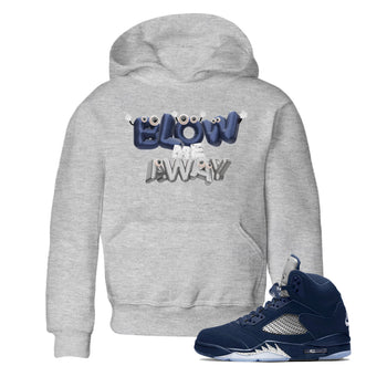 Air Jordan 5 Georgetown shirt to match jordans Blow Me Away sneaker tees AJ5 Georgetown SNRT Sneaker Release Tees Baby Toddler Heather Grey 1 T-Shirt