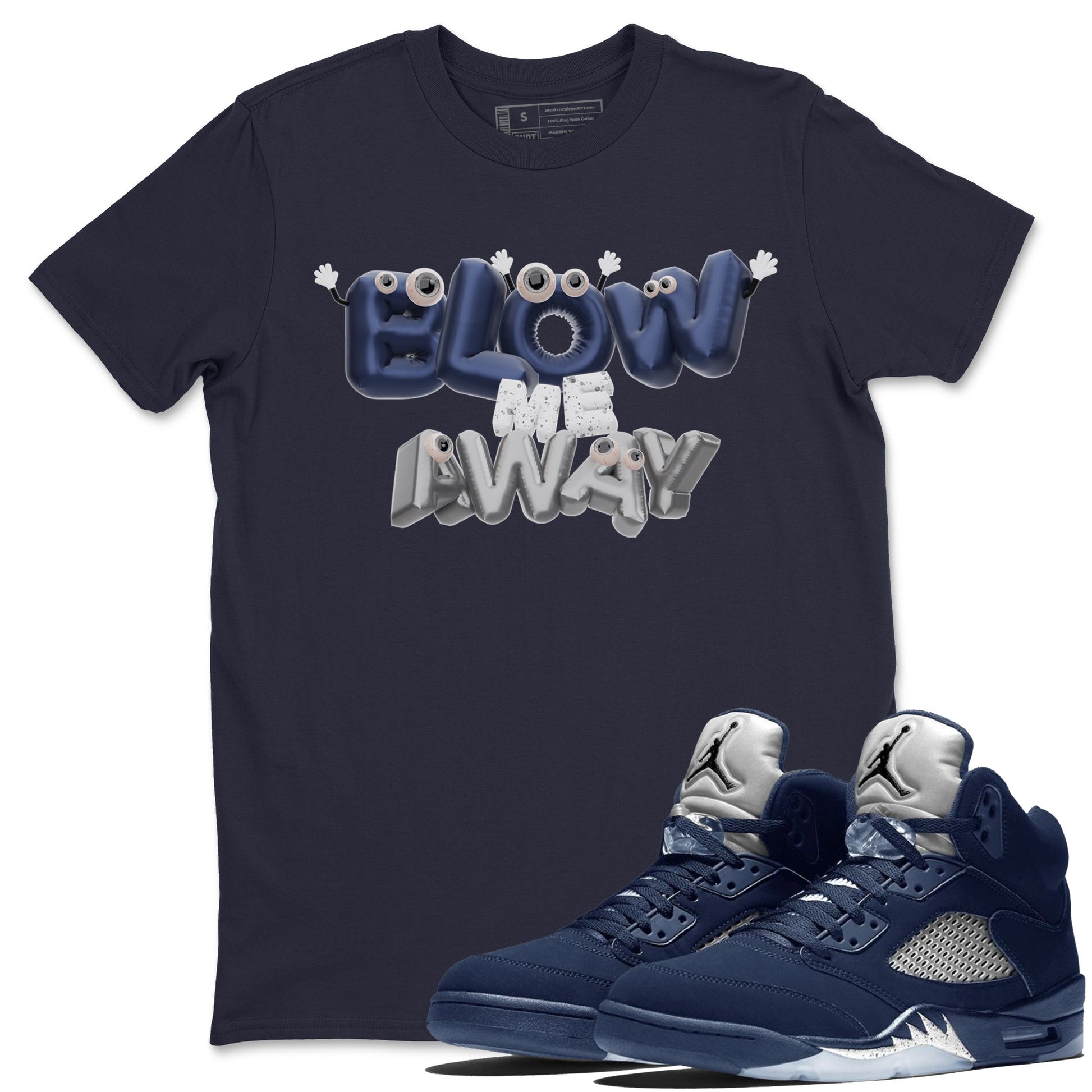 Air Jordan 5 Georgetown shirt to match jordans Blow Me Away sneaker tees AJ5 Georgetown SNRT Sneaker Release Tees Unisex Navy 1 T-Shirt