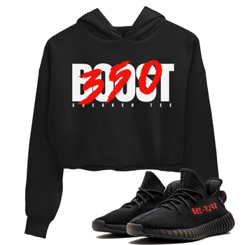 Yeezy 350 Bred shirt to match jordans Boost 350 sneaker tees Adidas Yeezy Boost V2 350 Bred SNRT Sneaker Release Tees Black 1 Crop T-Shirt