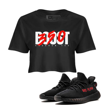 Yeezy 350 Bred shirt to match jordans Boost 350 sneaker tees Adidas Yeezy Boost V2 350 Bred SNRT Sneaker Release Tees Black 1 Crop T-Shirt
