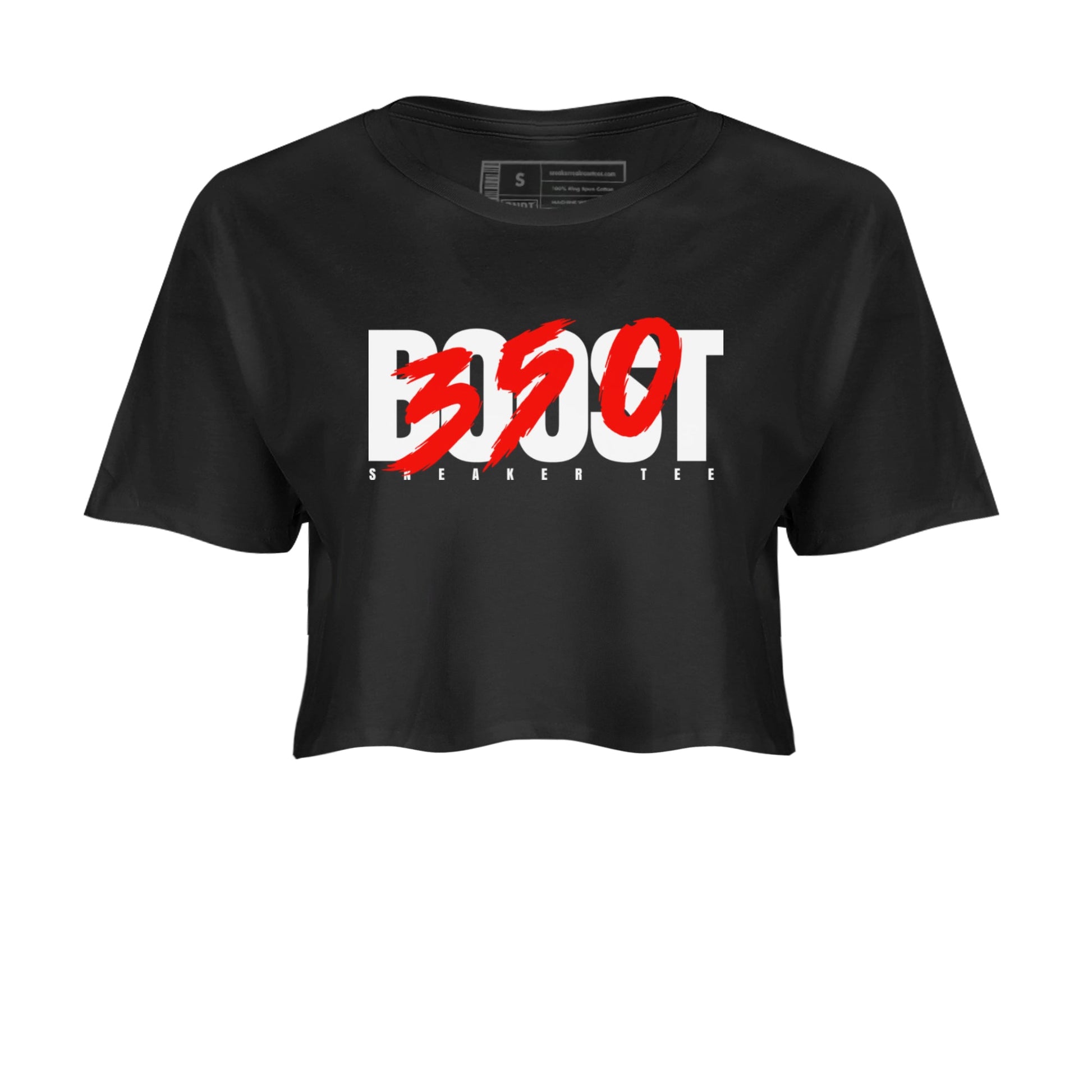 Yeezy 350 Bred shirt to match jordans Boost 350 sneaker tees Adidas Yeezy Boost V2 350 Bred SNRT Sneaker Release Tees Black 2 Crop T-Shirt