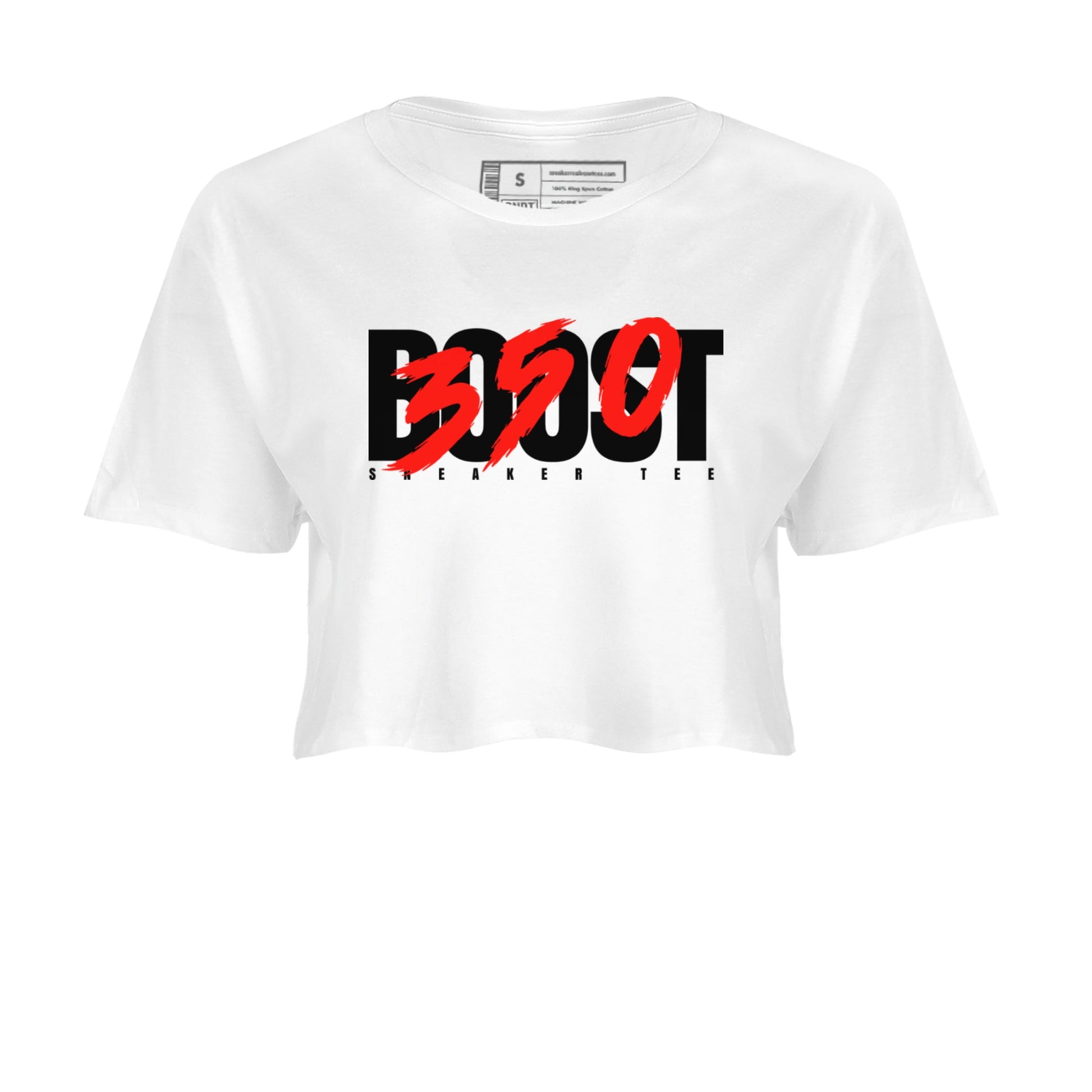Yeezy 350 Bred shirt to match jordans Boost 350 sneaker tees Adidas Yeezy Boost V2 350 Bred SNRT Sneaker Release Tees White 2 Crop T-Shirt