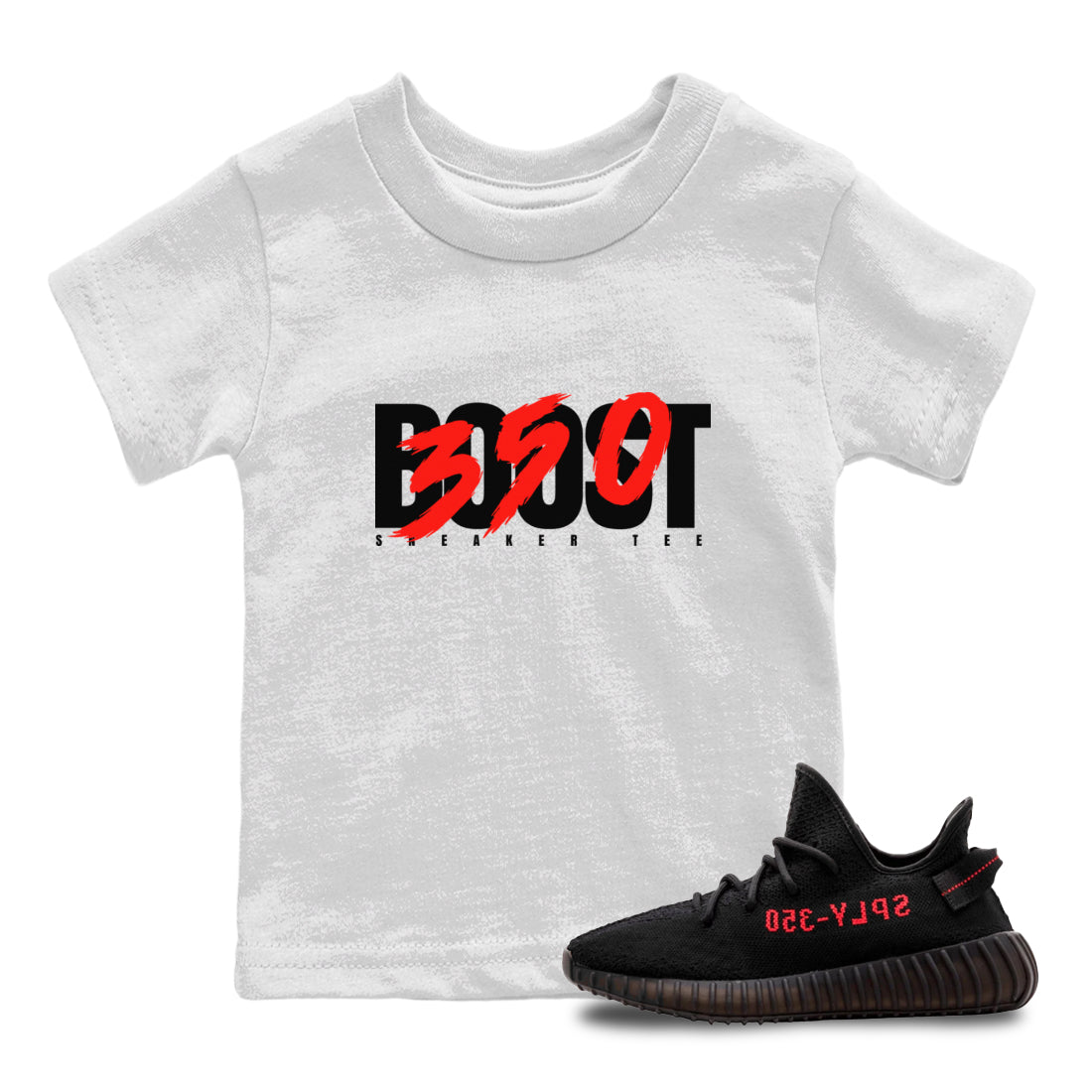 Yeezy 350 Bred shirt to match jordans Boost 350 sneaker tees Adidas Yeezy Boost V2 350 Bred SNRT Sneaker Release Tees Baby Toddler White 1 T-Shirt