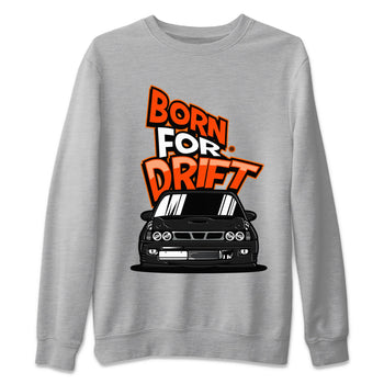 Air Jordan 12 Brilliant Orange Sneaker Match Tees Born For Drift Sneaker Tees 12s Brilliant Orange Tee Unisex Shirts Heather Grey 2
