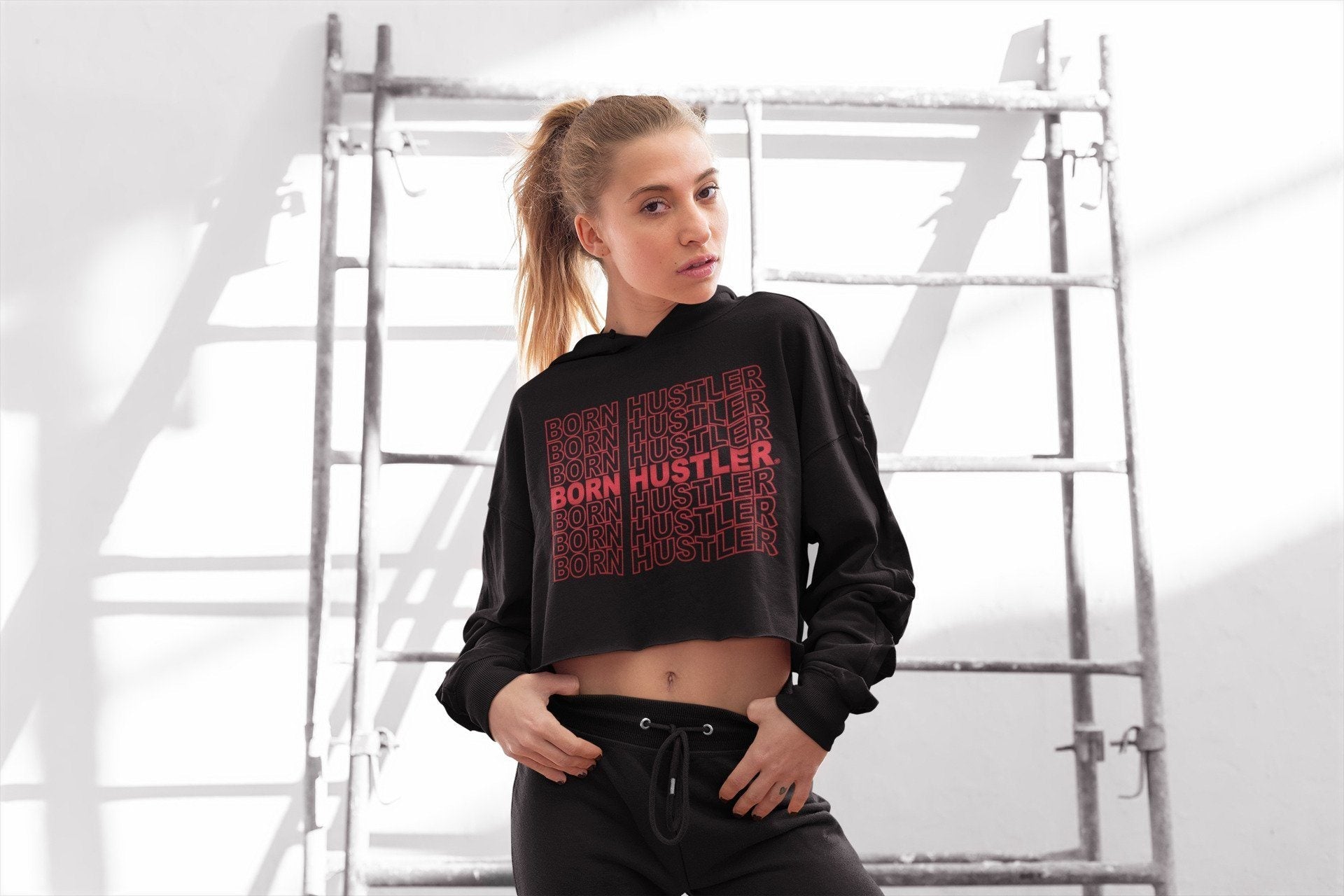 Jordan 1 Varsity Red Sneaker Match Tees Born Hustler Sneaker Tees Jordan 1 Varsity Red Sneaker Release Tees Women's Shirts