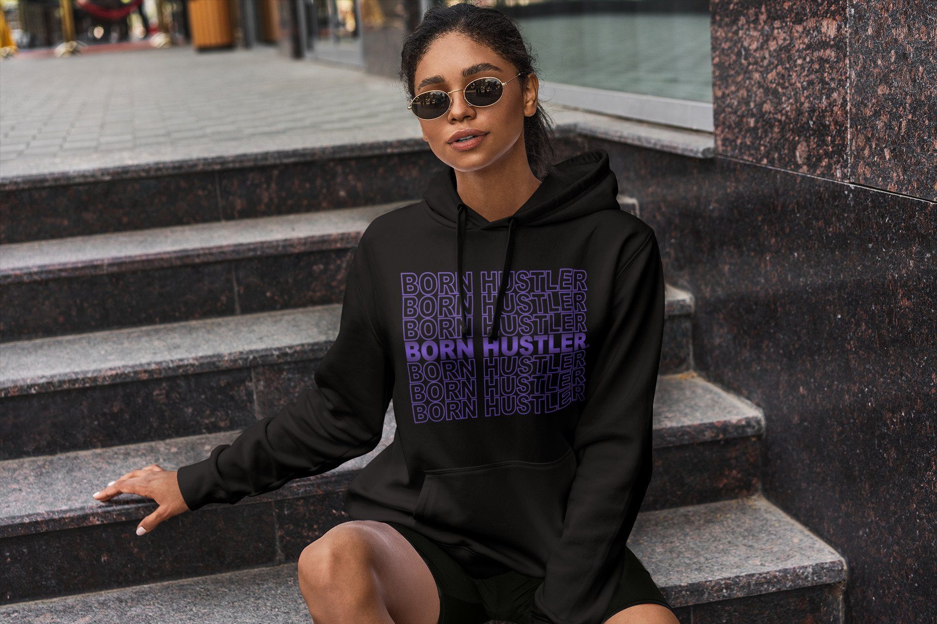 Jordan 1 WMNS Court Purple Sneaker Match Tees Born Hustler Sneaker Tees Jordan 1 WMNS Court Purple Sneaker Release Tees Unisex Shirts