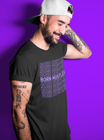 Jordan 1 WMNS Court Purple Sneaker Match Tees Born Hustler Sneaker Tees Jordan 1 WMNS Court Purple Sneaker Release Tees Unisex Shirts