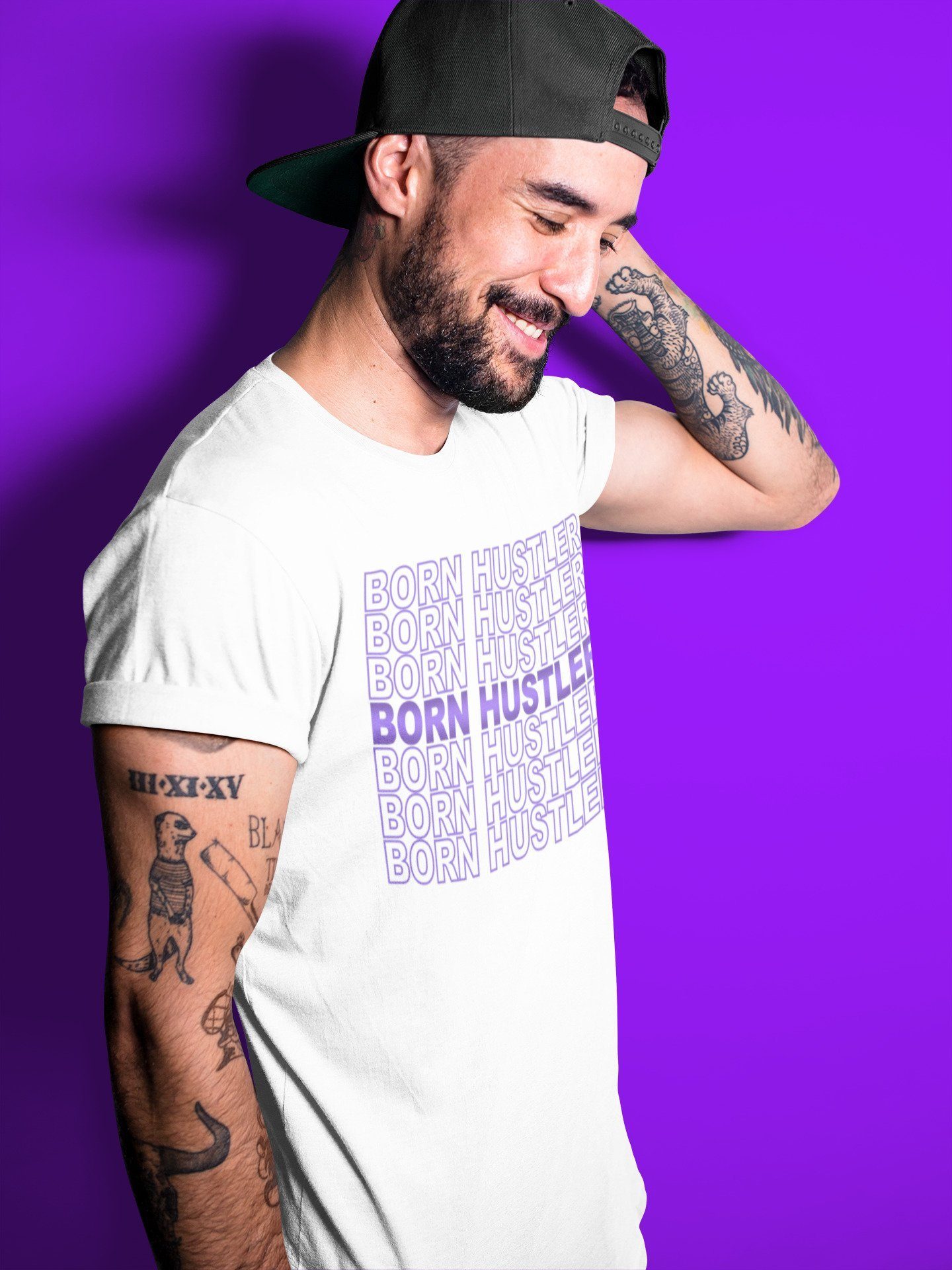 Jordan 1 WMNS Court Purple Sneaker Match Tees Born Hustler Sneaker Tees Jordan 1 WMNS Court Purple Sneaker Release Tees Unisex Shirts