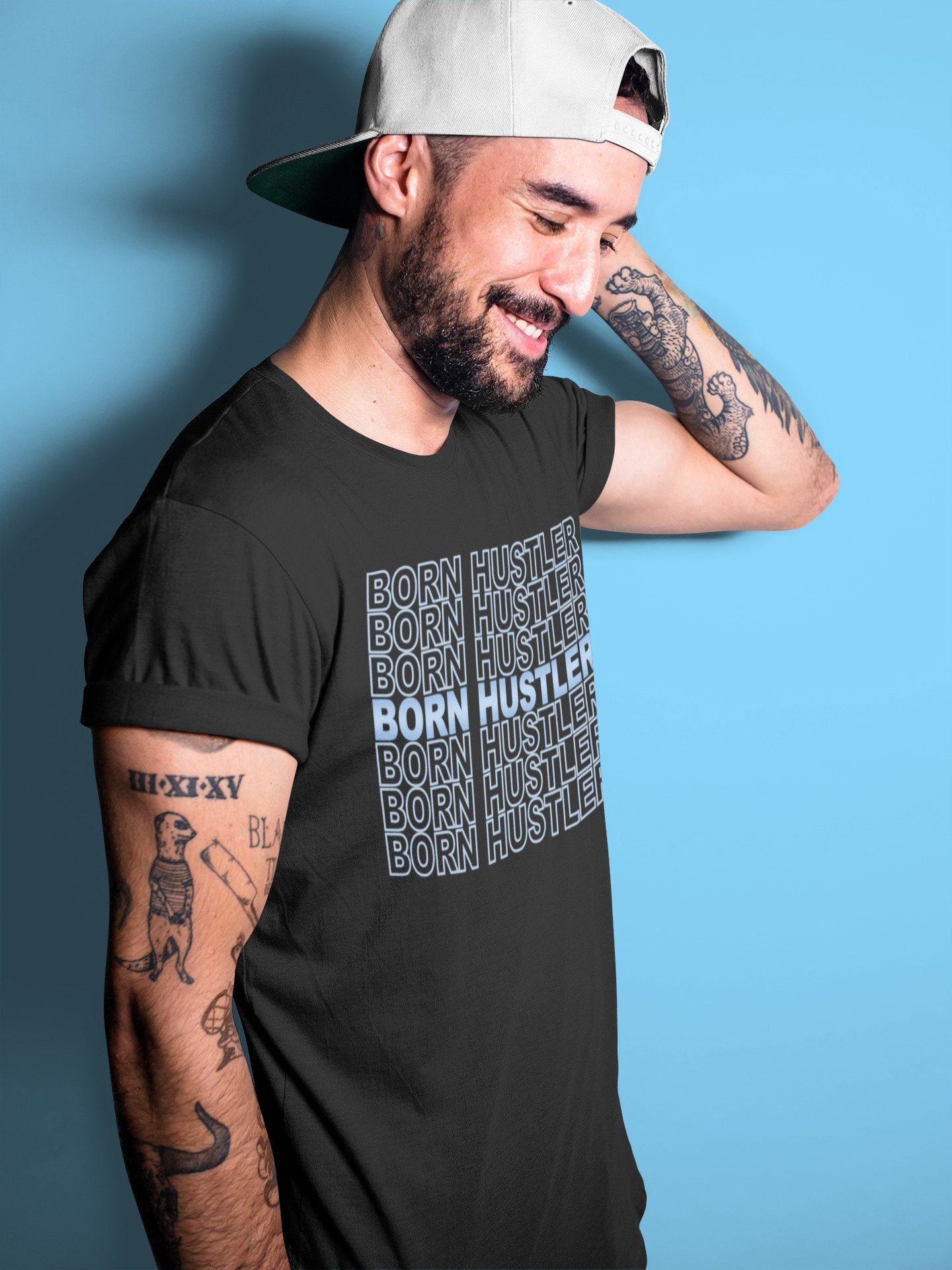 Jordan 1 University Blue Sneaker Match Tees Born Hustler Sneaker Tees Jordan 1 University Blue Sneaker Release Tees Unisex Shirts