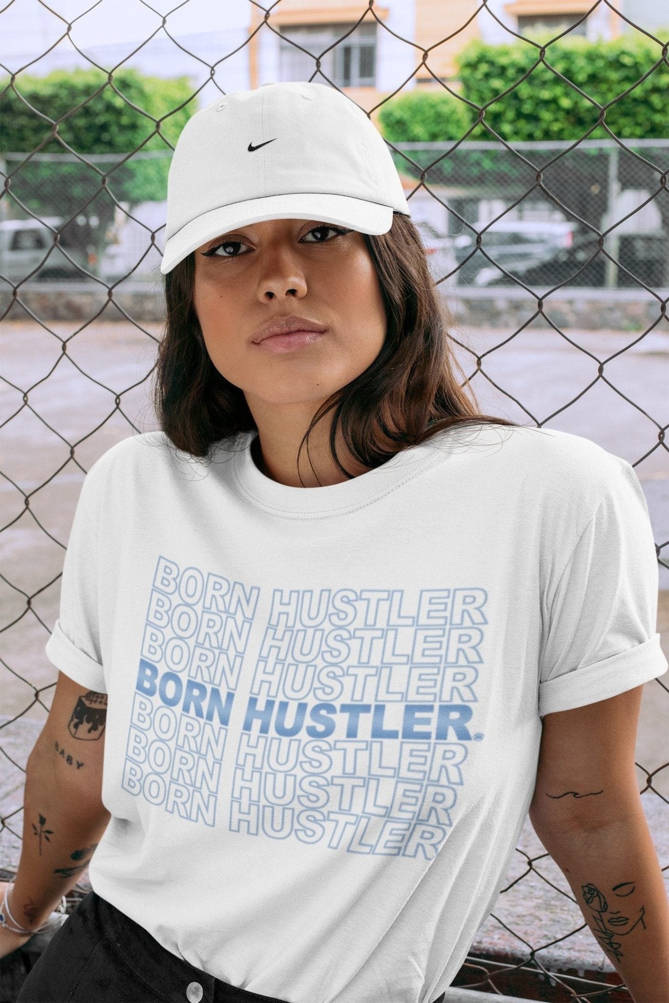 Jordan 1 University Blue Sneaker Match Tees Born Hustler Sneaker Tees Jordan 1 University Blue Sneaker Release Tees Unisex Shirts