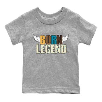 Air Jordan 4 GS Cacao Wow Match To Jordans Born Legend Sneaker Tees Air Jordan 4 Cacao Wow SNRT Sneaker Release Tees Kids Shirts Heather Grey 2