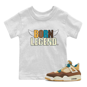 Air Jordan 4 GS Cacao Wow Match To Jordans Born Legend Sneaker Tees Air Jordan 4 Cacao Wow SNRT Sneaker Release Tees Kids Shirts White 1