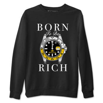 AJ1 Yellow Ochre shirt to match jordans Born To Be Rich sneaker tees Air Jordan 1 Yellow Ochre SNRT Sneaker Release Tees unisex cotton Black 2 crew neck shirt