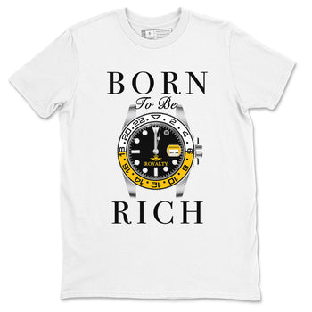 AJ1 Yellow Ochre shirt to match jordans Born To Be Rich sneaker tees Air Jordan 1 Yellow Ochre SNRT Sneaker Release Tees unisex cotton White 2 crew neck shirt
