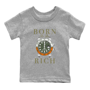 5s Olive shirt to match jordans Born To Be Rich sneaker tees Air Jordan 5 Olive SNRT sneaker release tees baby toddler Heather Grey 2 cotton Shirt