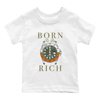 5s Olive shirt to match jordans Born To Be Rich sneaker tees Air Jordan 5 Olive SNRT sneaker release tees baby toddler White 2 cotton Shirt