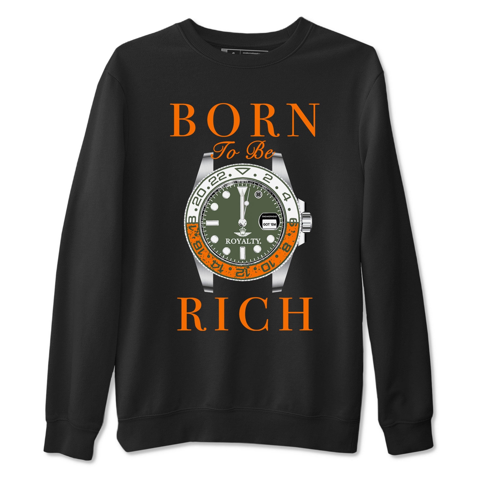 5s Olive shirt to match jordans Born To Be Rich sneaker tees Air Jordan 5 Retro Olive SNRT Sneaker Release Tees unisex cotton Black 2 crew neck shirt