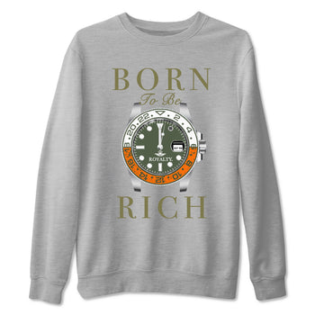 5s Olive shirt to match jordans Born To Be Rich sneaker tees Air Jordan 5 Retro Olive SNRT Sneaker Release Tees unisex cotton Heather Grey 2 crew neck shirt
