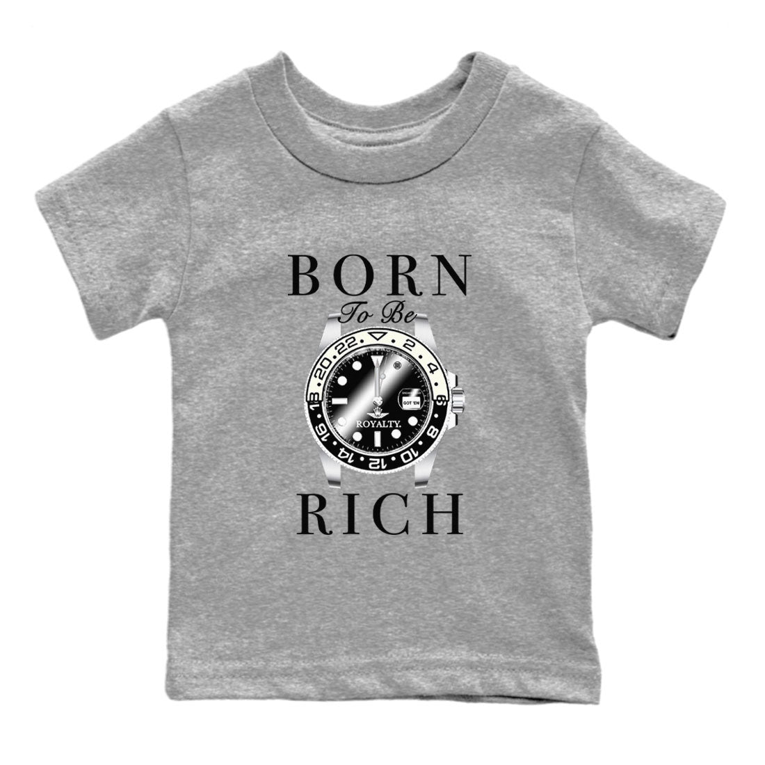 Jordan 11 Gratitude shirt to match jordans Born To Be Rich sneaker tees 11s Gratitude SNRT sneaker release tees baby toddler Heather Grey 2 cotton sneaker tee