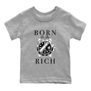 Jordan 11 Gratitude shirt to match jordans Born To Be Rich sneaker tees 11s Gratitude SNRT sneaker release tees baby toddler Heather Grey 2 cotton sneaker tee