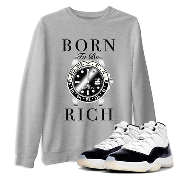 Jordan 11 Gratitude shirt to match jordans Born To Be Rich sneaker tees 11s Gratitude SNRT sneaker Release Tees unisex cotton Heather Grey 1 crew neck shirt