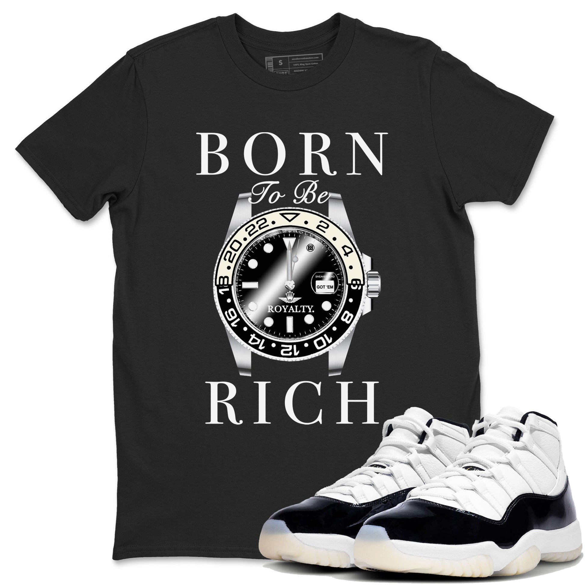 Jordan 11 Gratitude shirt to match jordans Born To Be Rich sneaker tees 11s Gratitude SNRT sneaker Release Tees unisex cotton Black 1 crew neck shirt