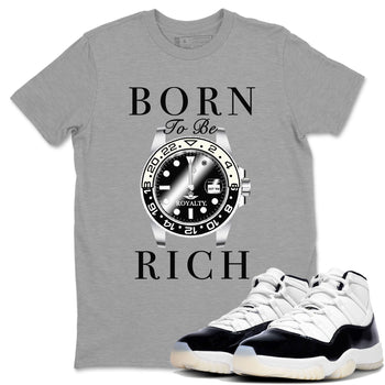 Jordan 11 Gratitude shirt to match jordans Born To Be Rich sneaker tees 11s Gratitude SNRT sneaker Release Tees unisex cotton Heather Grey 1 crew neck shirt