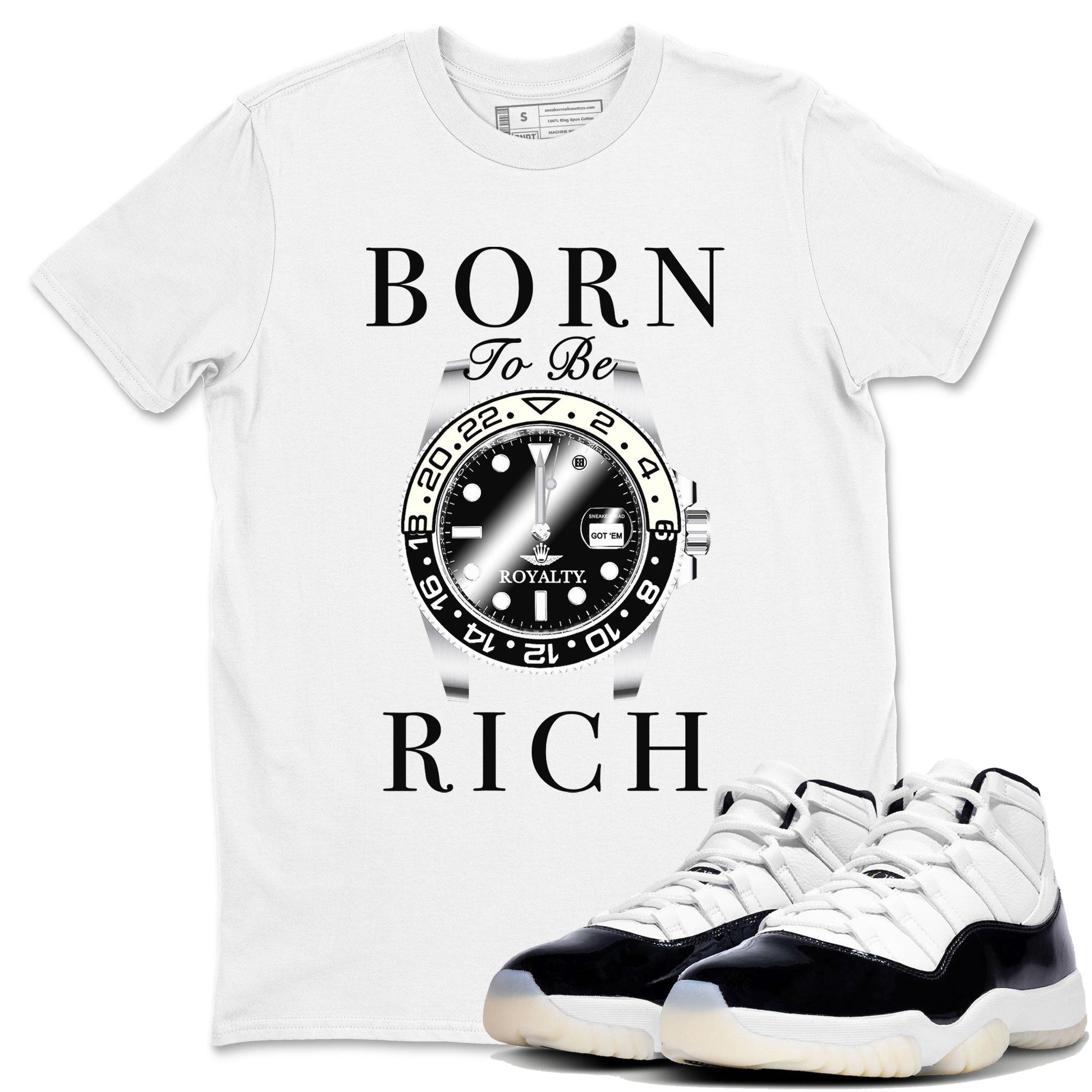 Jordan 11 Gratitude shirt to match jordans Born To Be Rich sneaker tees 11s Gratitude SNRT sneaker Release Tees unisex cotton White 1 crew neck shirt