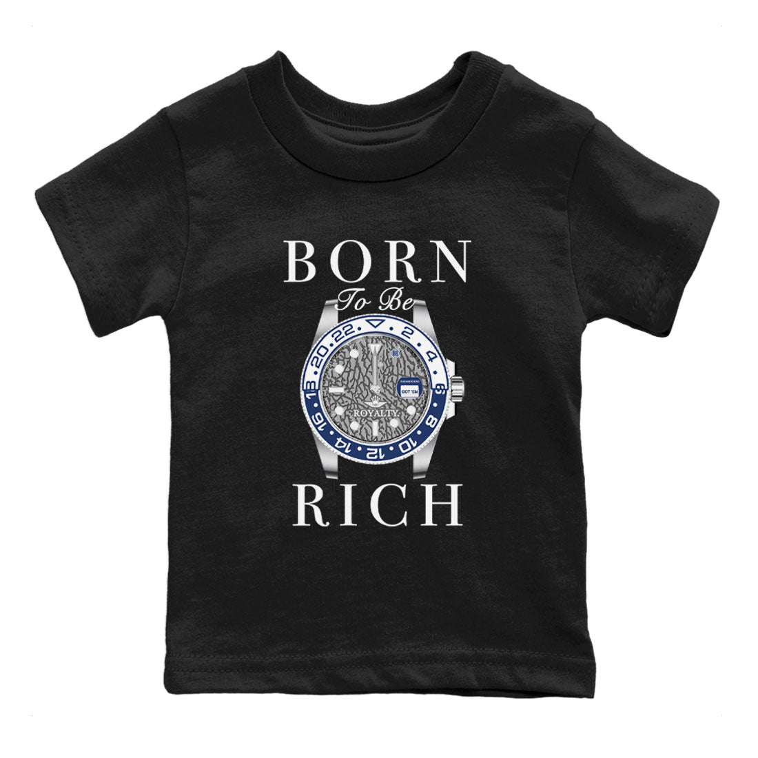 Air Jordan 3 Midnight Navy shirt to match jordans Born To Be Rich sneaker tees 3s Midnight Navy SNRT sneaker release tees baby toddler Black 1 cotton sneaker tee
