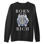Air Jordan 3 Midnight Navy shirt to match jordans Born To Be Rich sneaker tees 3s Midnight Navy SNRT sneaker release Tees unisex cotton Black 2 crew neck shirt