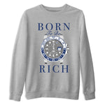 Air Jordan 3 Midnight Navy shirt to match jordans Born To Be Rich sneaker tees 3s Midnight Navy SNRT sneaker release Tees unisex cotton Heather Grey 2 crew neck shirt