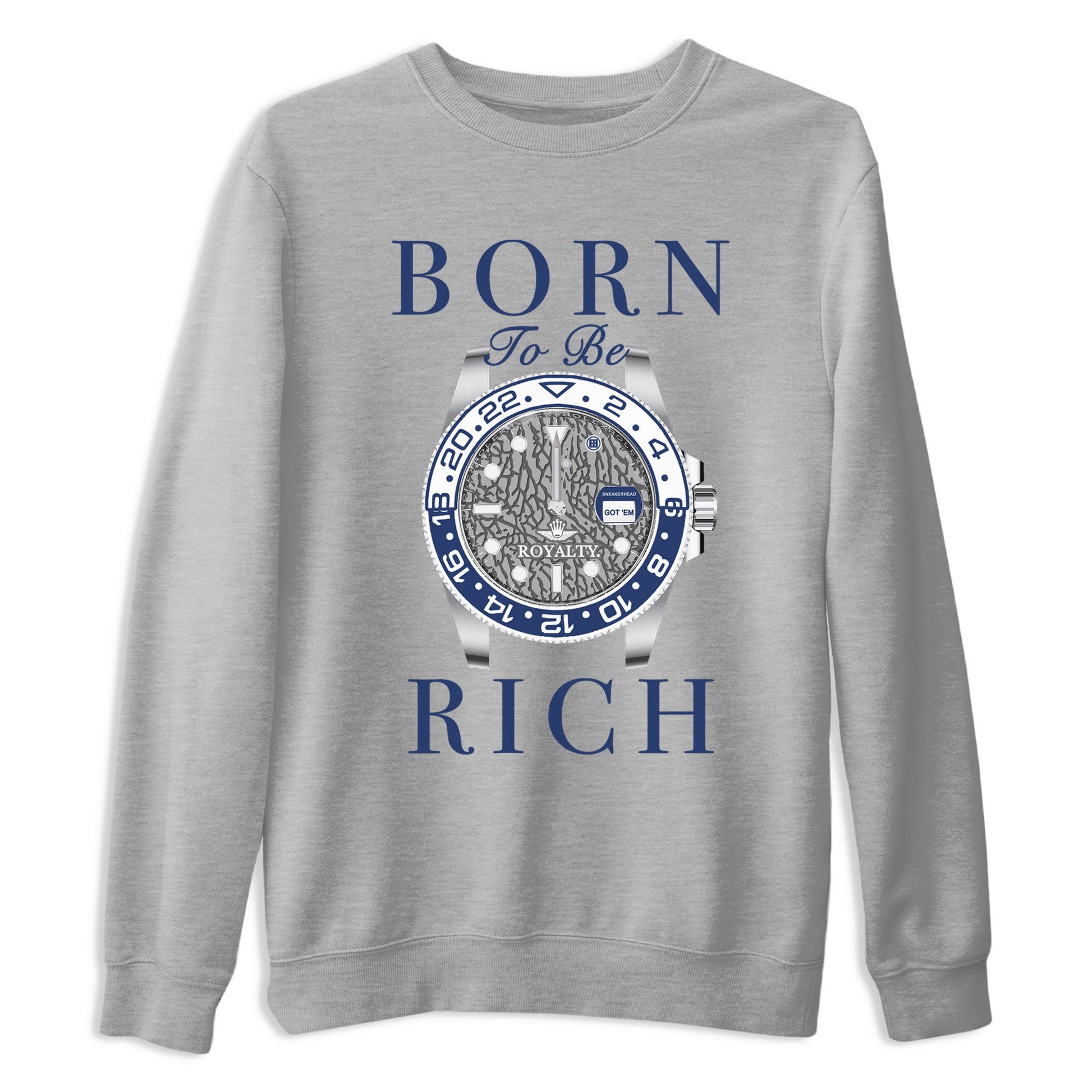 Air Jordan 3 Midnight Navy shirt to match jordans Born To Be Rich sneaker tees 3s Midnight Navy SNRT sneaker release Tees unisex cotton Heather Grey 2 crew neck shirt
